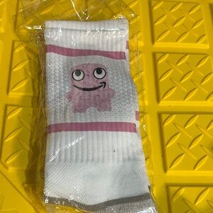 Adorable Pink and White Character Socks